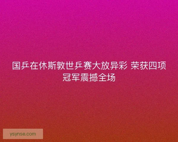 国乒在休斯敦世乒赛大放异彩 荣获四项冠军震撼全场
